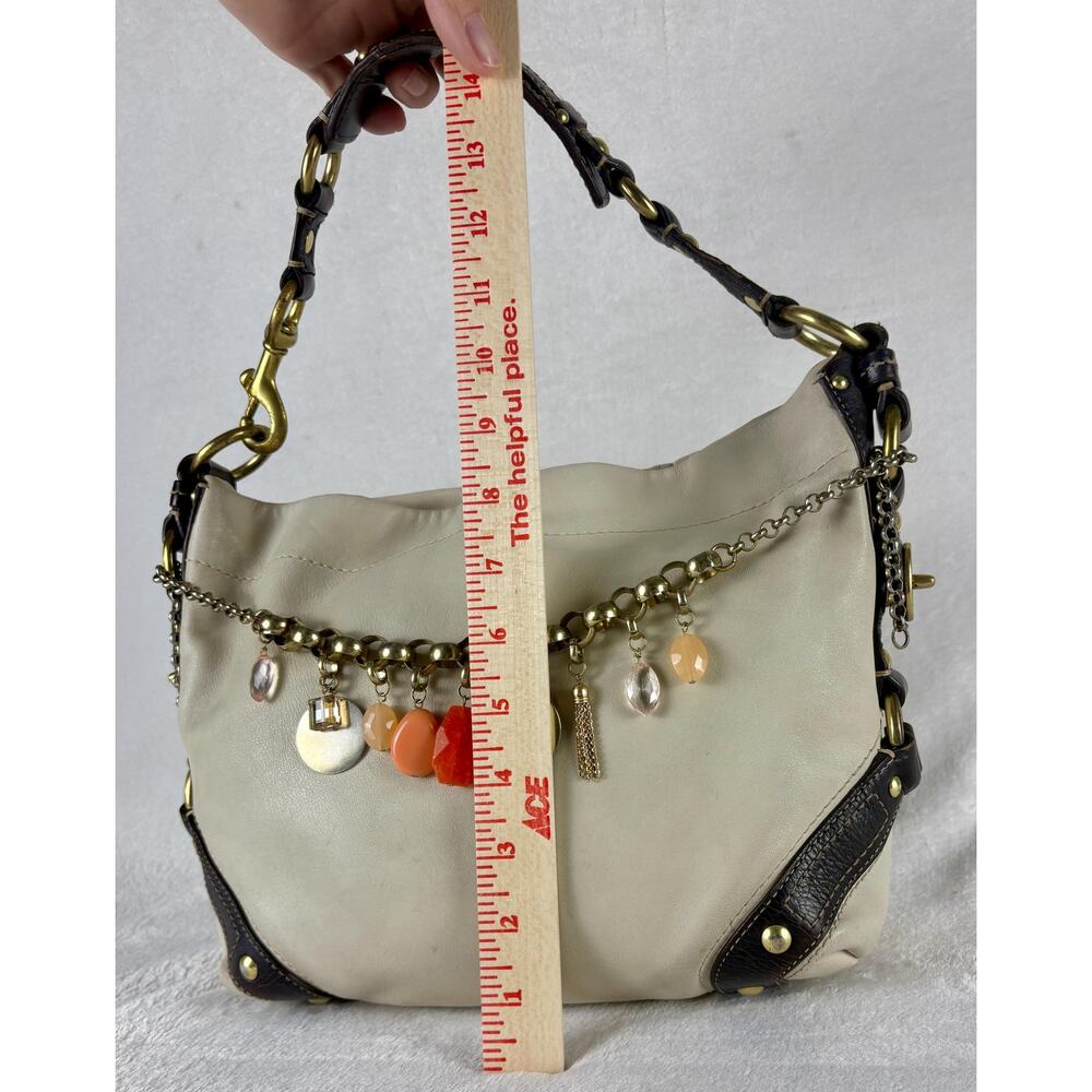 Coach Carly Hobo in Cream/Ivory with Chain - Picture 11 of 16